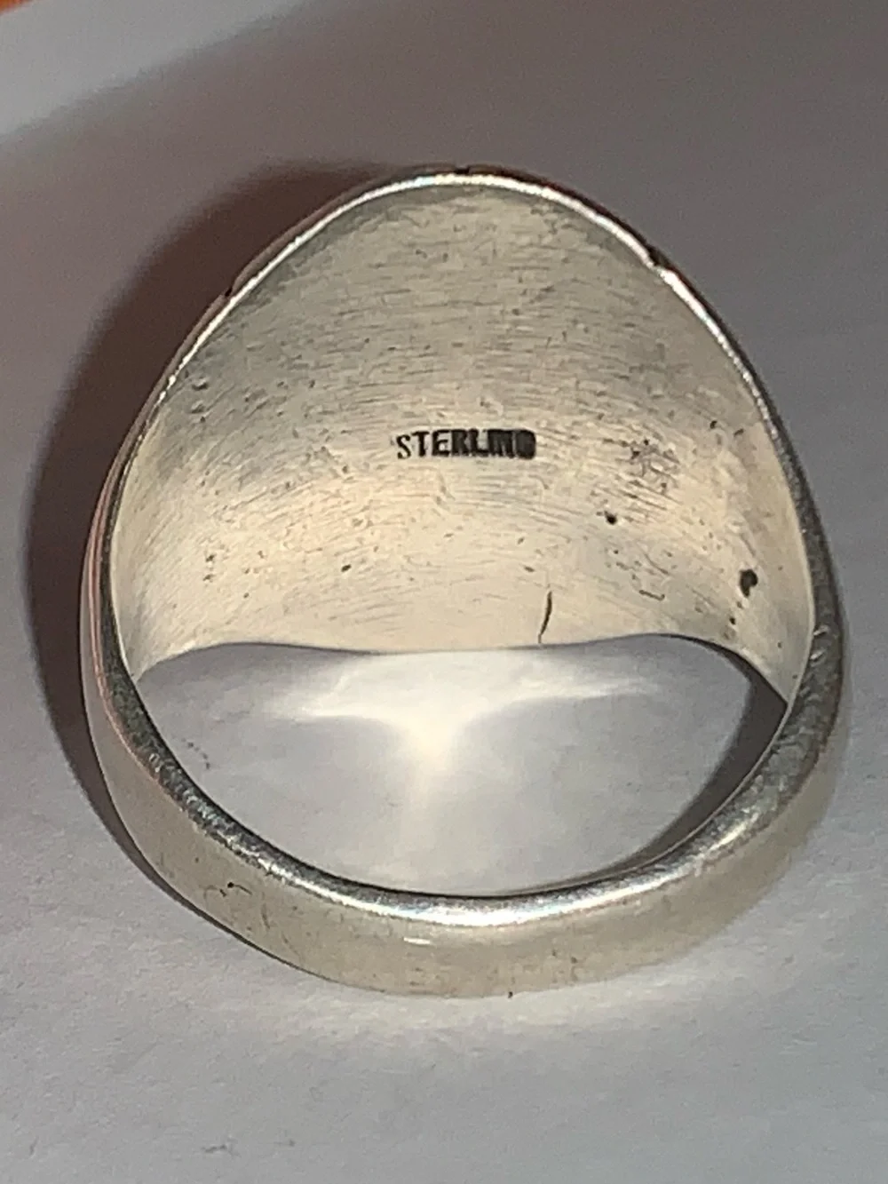 Vintage Sterling Navajo Turquoise Sterling Silver Shadowbox Ring Size 10 3/4 12g